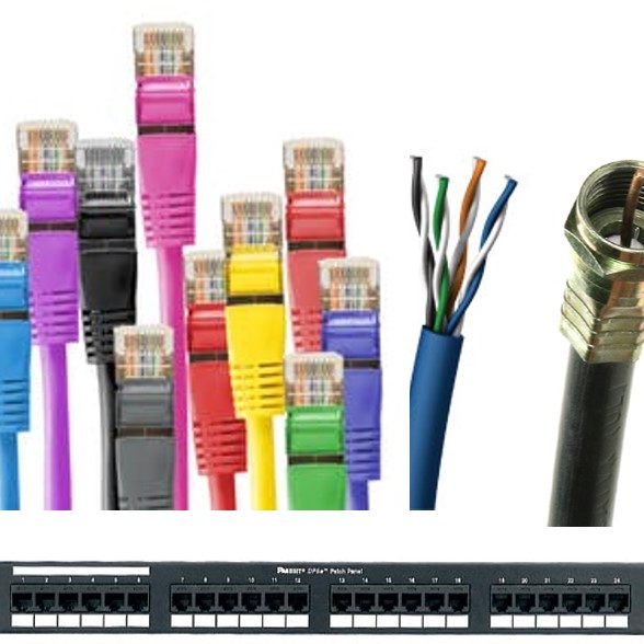 network cabling, network wiring, computer patch cords, switch, coax cabling